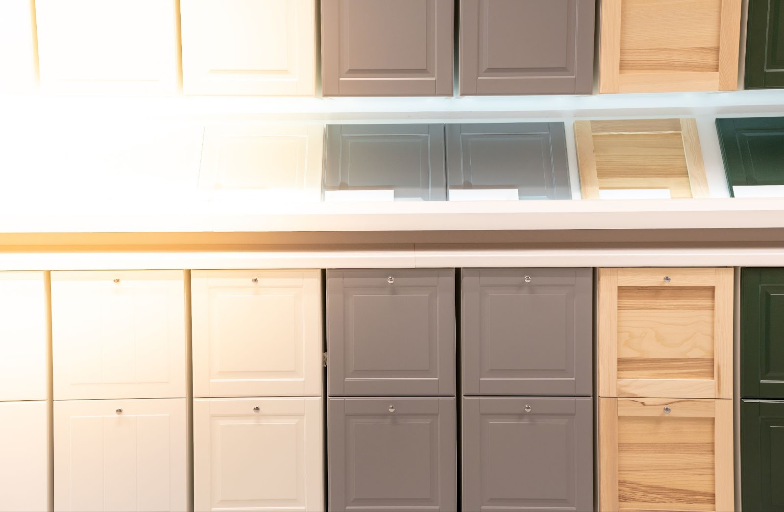 Explore cabinets in various colors and sizes in Utah, showcasing modern cabinetry design